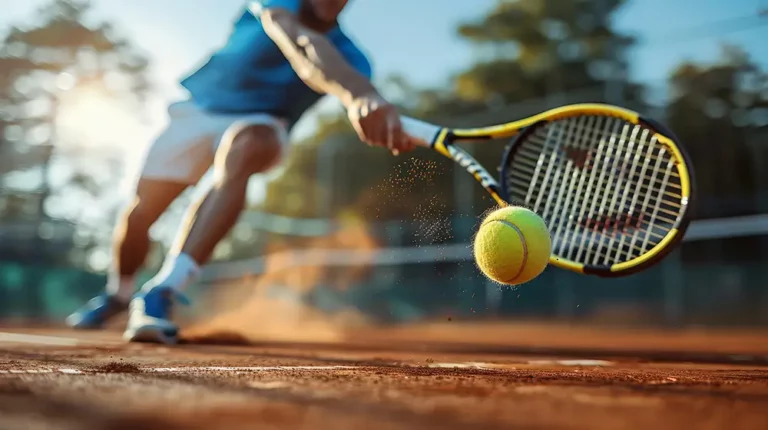 Tennisspieler auf Tennisplatz